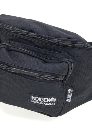Schwarze Gürteltasche mit Reißverschlusstaschen Indigeno metropolitan IM-21050-A