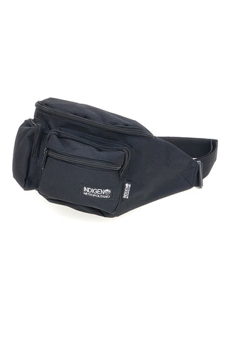 Schwarze Gürteltasche mit Reißverschlusstaschen Indigeno metropolitan IM-21050-A