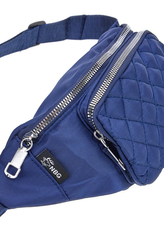 Gesteppte blaue Gürteltasche mit Reißverschlusstaschen Indigeno metropolitan 8200-A