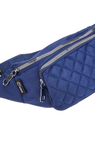 Gesteppte blaue Gürteltasche mit Reißverschlusstaschen Indigeno metropolitan 8200-A