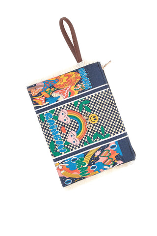 Pochette Mare multicolor con stampa pop in tessuto Basile BA23623