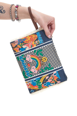 Pochette Mare multicolor con stampa pop in tessuto Basile BA23623