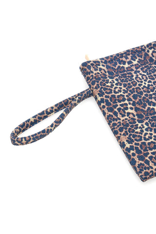 Pochette leopardata blu con stampa animalier Basile CLASSBA23633