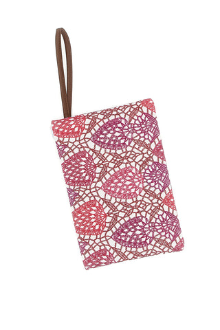 Pochette mare fantasia fuxia in tessuto ricamato Basile 22153