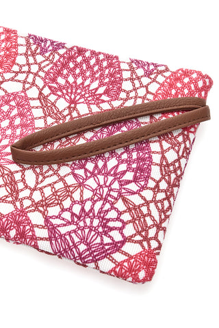 Pochette mare fantasia fuxia in tessuto ricamato Basile 22153