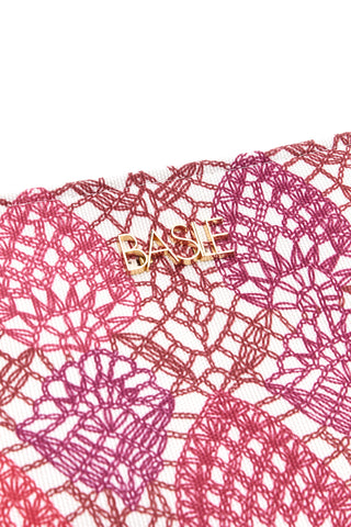 Pochette mare fantasia fuxia in tessuto ricamato Basile 22153