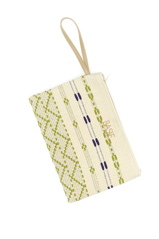 Pochette mare beige in tessuto intrecciato con zip Basile 24603