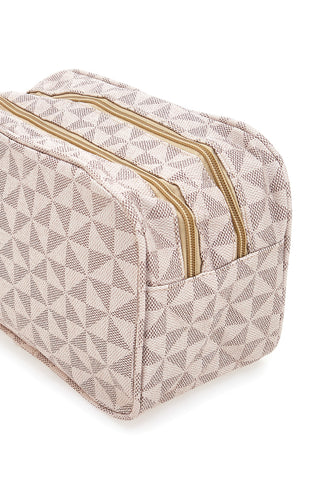 Beiges Kosmetiketui mit geometrischem Aufdruck JUICE MADRID 079