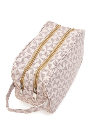 Beiges Kosmetiketui mit geometrischem Aufdruck JUICE MADRID 079