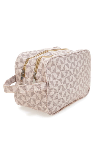 Beiges Kosmetiketui mit geometrischem Aufdruck JUICE MADRID 079