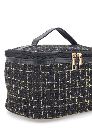 Schwarzes Kosmetiketui mit gewebtem Stoff JUICE ATENE 099