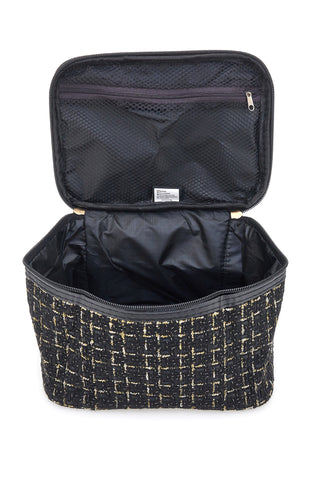 Schwarzes Kosmetiketui mit gewebtem Stoff JUICE ATENE 099