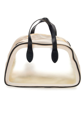 Borsa da viaggio beige con inserti trasparenti Juice Roma 099