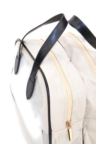 Beige Reisetasche mit transparenten Einsätzen Juice Roma 099