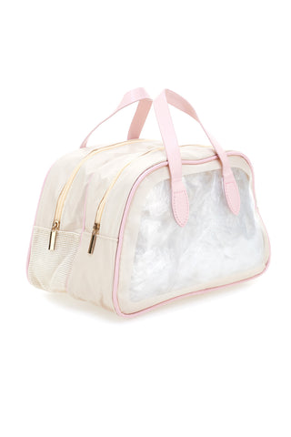 Rosa Kosmetikkoffer mit transparenten Einsätzen JUICE ROMA 099