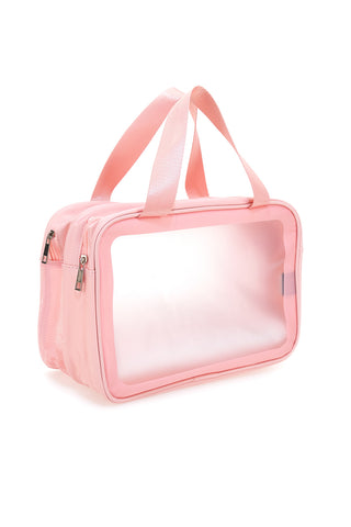 Beauty case rosa con finestra trasparente Juice Praga 099