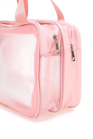 Beauty case rosa con finestra trasparente Juice Praga 099