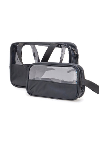 Set beauty nero con inserti trasparenti Coveri BERNA 099