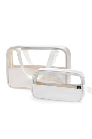 Set beauty bianco con inserti trasparenti Coveri BERNA 099