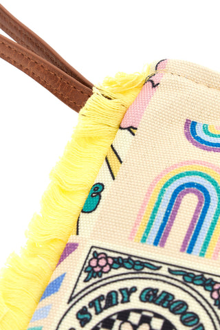 Mehrfarbige Strand-Clutch-Tasche mit Fransen Basile BA23723