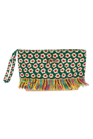 Mehrfarbige Strand-Clutch-Tasche mit Fransen Basile CLASSBA22218