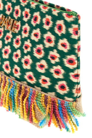 Mehrfarbige Strand-Clutch-Tasche mit Fransen Basile CLASSBA22218