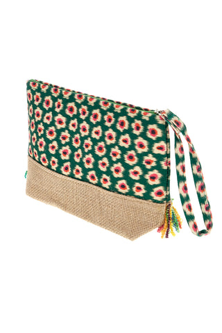 Mehrfarbige Strand-Clutch-Tasche mit Fransen Basile CLASSBA22218