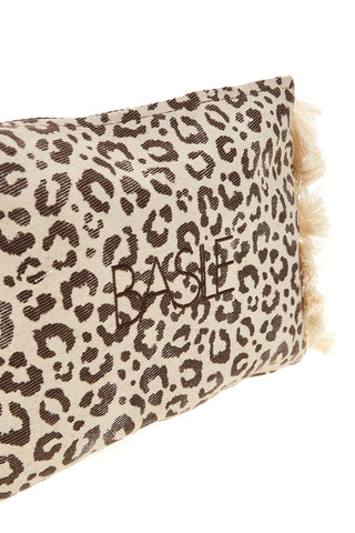 Beigefarbene Animal-Clutch-Tasche mit Fransen Basile CLASS BA22225
