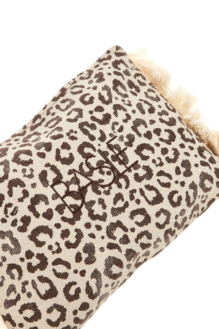 Beigefarbene Animal-Clutch-Tasche mit Fransen Basile CLASS BA22225