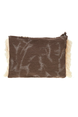 Beigefarbene Animal-Clutch-Tasche mit Fransen Basile CLASS BA22225