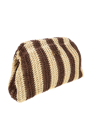 Basile CLASS BA27411 Beige braun gestreifte gewebte Strandtasche