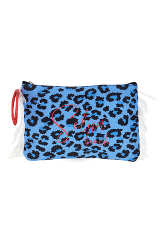 Pochette Mare Blu con Stampa Animalier Selun beach 261005