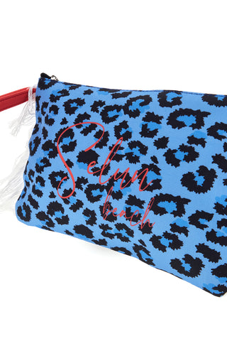 Pochette Mare Blu con Stampa Animalier Selun beach 261005