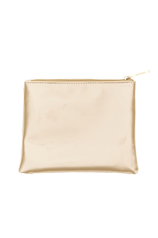 Goldene Clutch Bag mit geprägtem Monogramm und Reißverschluss Laura Biagiotti LB26S-284-1/G