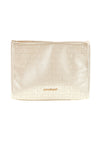 Goldene Clutch Bag mit geprägtem Monogramm und Reißverschluss Laura Biagiotti LB26S-284-1/G