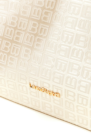 Goldene Clutch Bag mit geprägtem Monogramm und Reißverschluss Laura Biagiotti LB26S-284-1/G