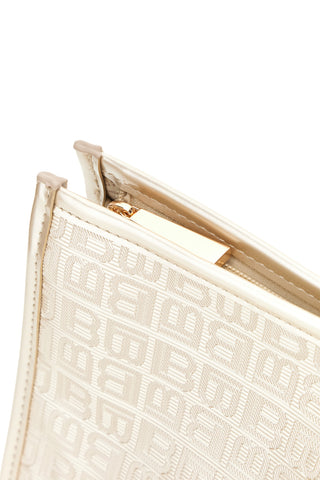 Goldene Clutch Bag mit geprägtem Monogramm und Reißverschluss Laura Biagiotti LB26S-284-1/G