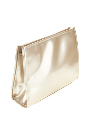 Goldene Clutch Bag mit geprägtem Monogramm und Reißverschluss Laura Biagiotti LB26S-284-1/G