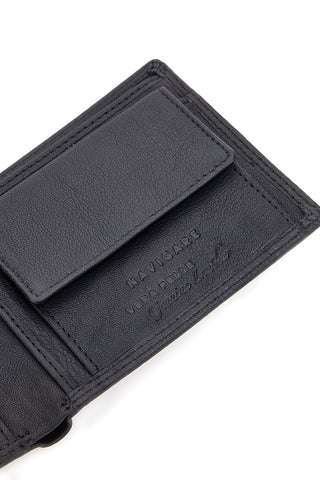 Set Cofanetto cintura e portafoglio nero in vera pelle Navigare PR008-1