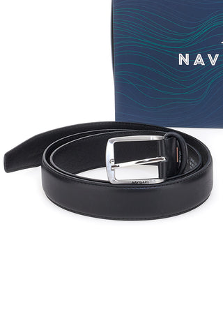 Set Cofanetto cintura e portafoglio nero in vera pelle Navigare PR008-1