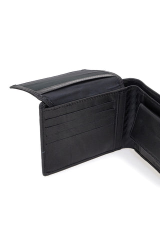 Jaguar PR001-1 Schwarzes Echtleder-Gürtel- und Geldbörsen-Set