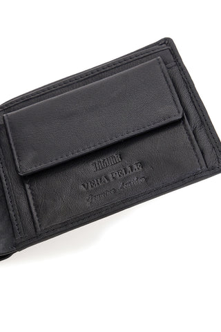 Jaguar PR001-1 Schwarzes Echtleder-Gürtel- und Geldbörsen-Set