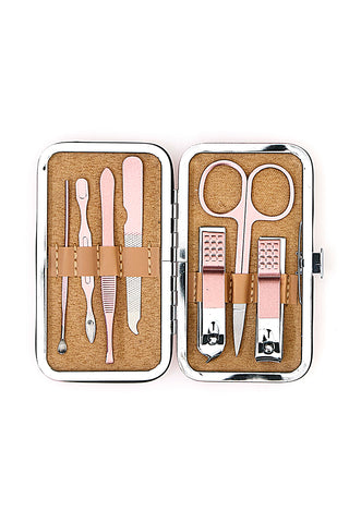 Rosa Maniküre-Set mit Etui Selun