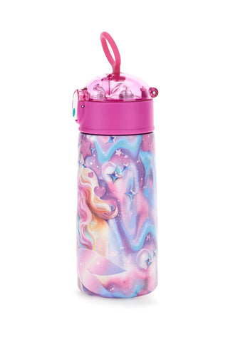 Rosa Thermosflasche mit Strohhalm SJ Girl Einhorn