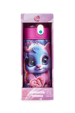 Rosa Thermosflasche mit Strohhalm SJ Girl Teddybär