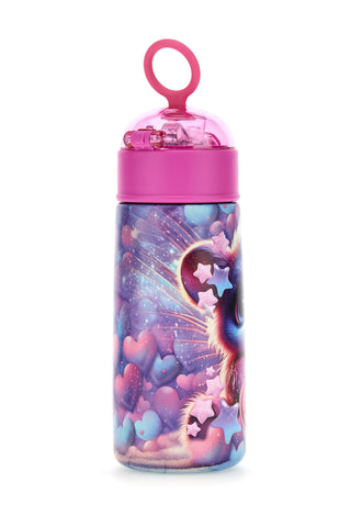 Rosa Thermosflasche mit Strohhalm SJ Girl Teddybär