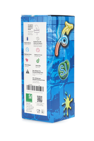 Blaue Thermosflasche mit Strohhalm SJ Gang Dinosaurier