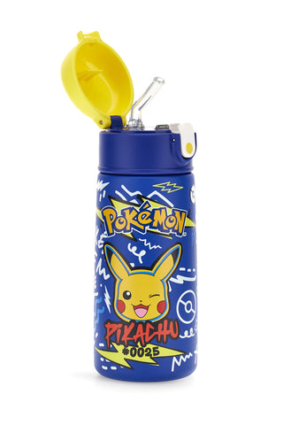 Borraccia termica blu con cannuccia Pokémon Pikachu