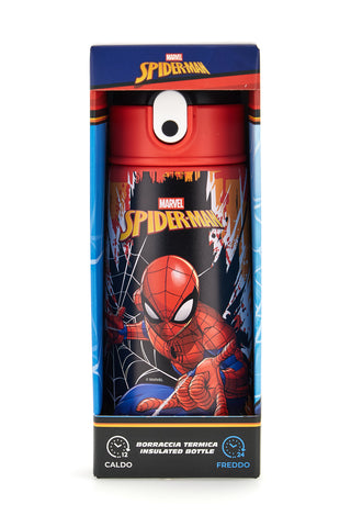 Rote Thermosflasche mit Strohhalm von Marvel Spiderman