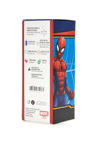 Rote Thermosflasche mit Strohhalm von Marvel Spiderman